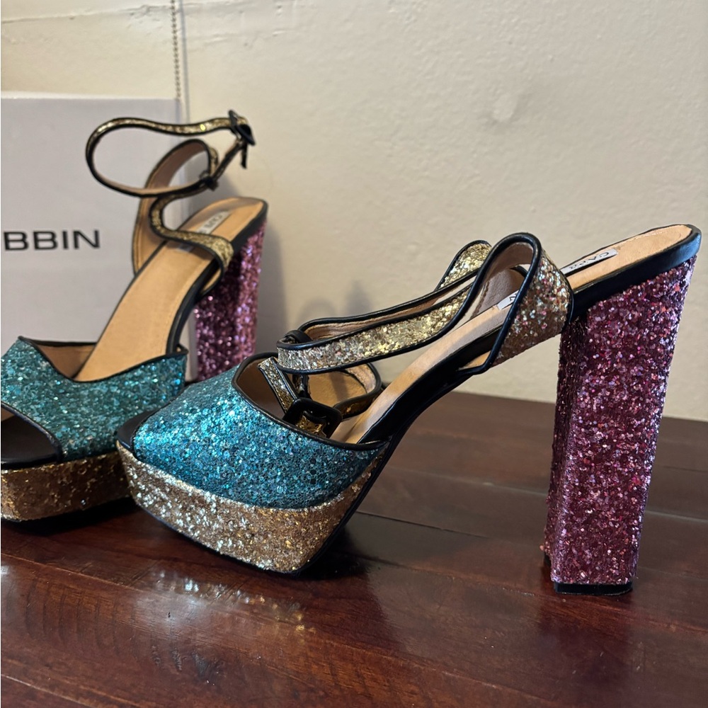 Glitter Platform Heels - Multicolor